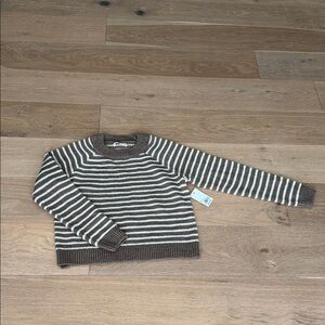 SO Brown & Cream Striped Crewneck Sweater